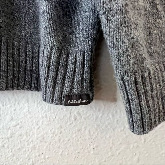 Eddie Bauer Fair Isle Wool Blend Crew Neck Sweater Size XL in Gray - Picture 4 of 8